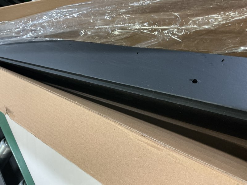 Condition photo showing As Is for AZSKY Picture Ledge Shelf, Floating Shelves Set of 2, 48 Inches Picture Shelves for Wall with Ledge, Long Shelf Wall Mounted for Living Room Bedroom Decor Books Photo Frames - Black Black 48in set 2