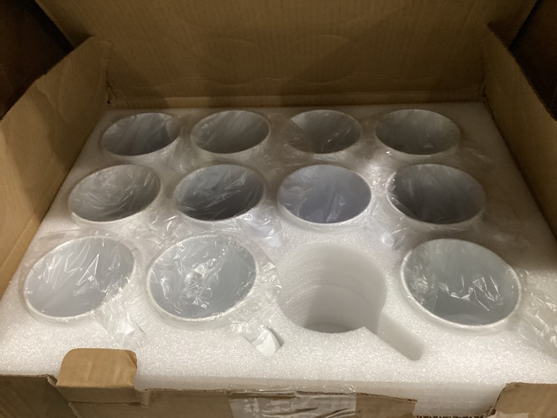 Condition photo showing As Is for Joyclub 12 Set Sublimation Mugs Blank 15 oz Coffee Mugs Bulk White Ceramic Cups with Handle Tazas Para Sublimar for Coffee Latte Tea Milk Soup DIY Gifts 12 Pack