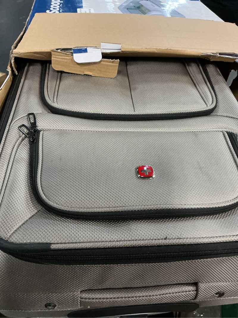 Condition photo showing Good Condition for SwissGear Sion Softside Expandable Luggage – Medium Checked Suitcase with 360 Degree Wheels & Retractable Handle – 25 Inch, Perfect for 1-7 Night Trips – Pewter Checked-Medium 25-Inch Pewter