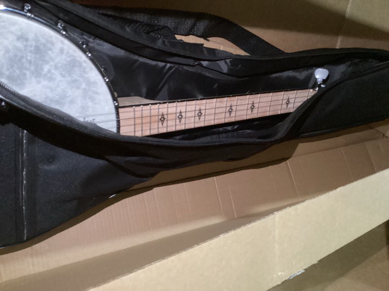 Condition photo showing Good Condition for 5 String Banjo, Mulucky Full Size with 24 Brackets Banjo, Open Back, Maple Banjos with Remo Head, Geared 5th Tuner, Gift Package with Beginner Kit - MB1101