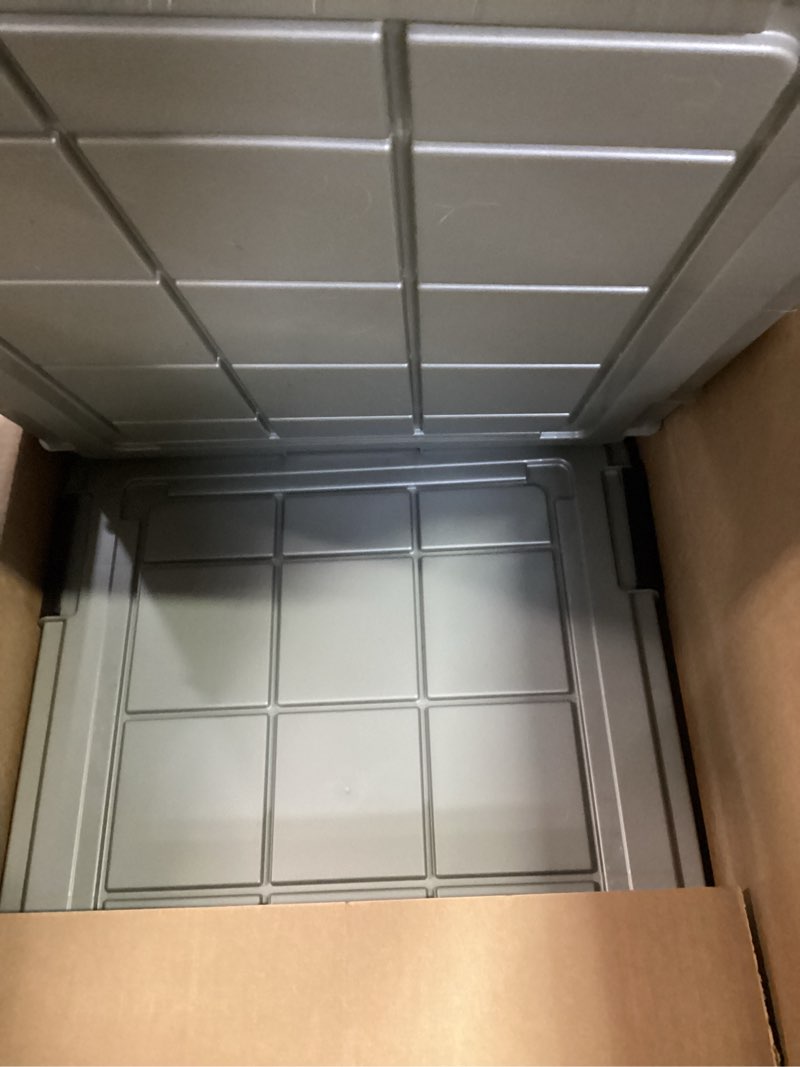 Condition photo showing Good Condition for iris usa 60 qt storage bins with gasket seal lid, 3 pack - bpa-free, heavy duty moving containers tight latch, weather proof tote, weatherpro - clear/chrome 60 qt. - 3 pack