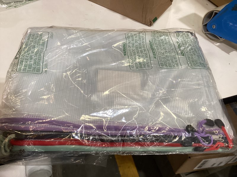 Condition photo showing Good Condition for pack super large mesh zipper pouch bags, b4 (15.6×11.2 in) pencil pouch bulk with label pocket, waterproof organizers for board game storage, file bags for school, travel & office,  colors