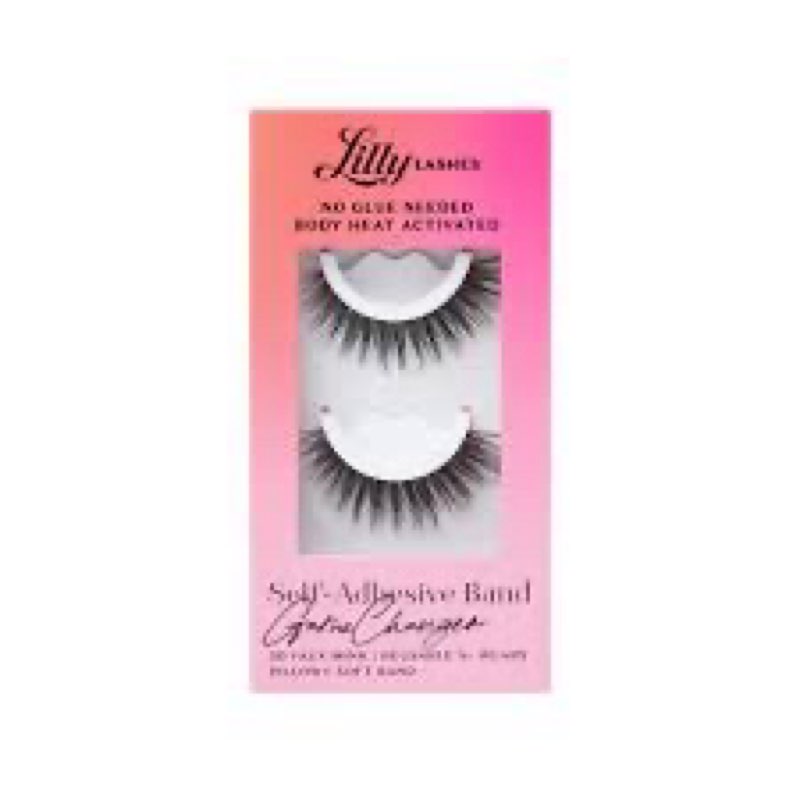 lilly lashes 3d self adhesive eyelashes, no lash glue needed, body heat activated press on lashes, reusable self adhesive eyelashes up to 5x, easy to apply & remove (gamechanger)
