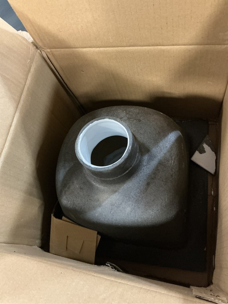 Condition photo showing Good Condition for zurn fd2375-nh3-h fd2375 12"x12" floor sink body & dome strainer, 6" sump depth, 3" no-hub, with half grate 3 inch strainer