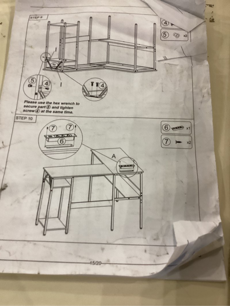 Unikito L Shaped Computer Desk with Magic Power Outlets and USB Charging Port, Sturdy Reversible Cor