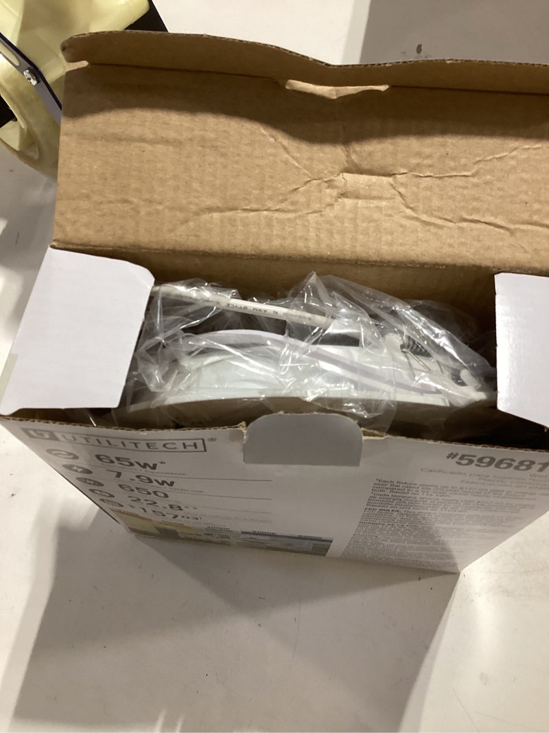 Condition photo showing As Is for Utilitech White 6-in 650-Lumen Switchable White Round Dimmable