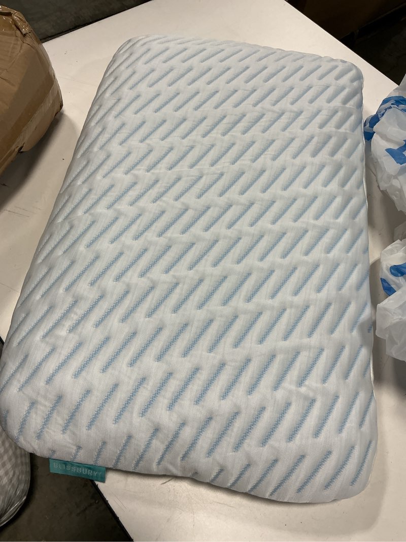 Condition photo showing As Is for blissbury 2.6 inch cooling ultra thin pillow for sleeping | flat pillow for stomach sleeper & back sleeper | cooling memory foam stomach sleeping pillow | removable cool-tech pillow case