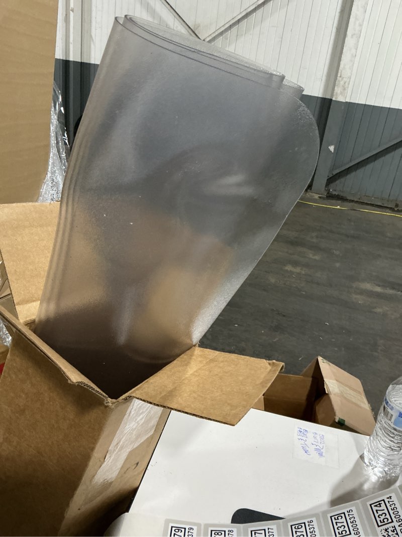 Condition photo showing Good Condition for office desk chair mat for hardwood floors, 53" x 45" clear floor protector mat under desk, large anti slip plastic chair mat, easy glide, rectangular 45" x 53" for hard floors