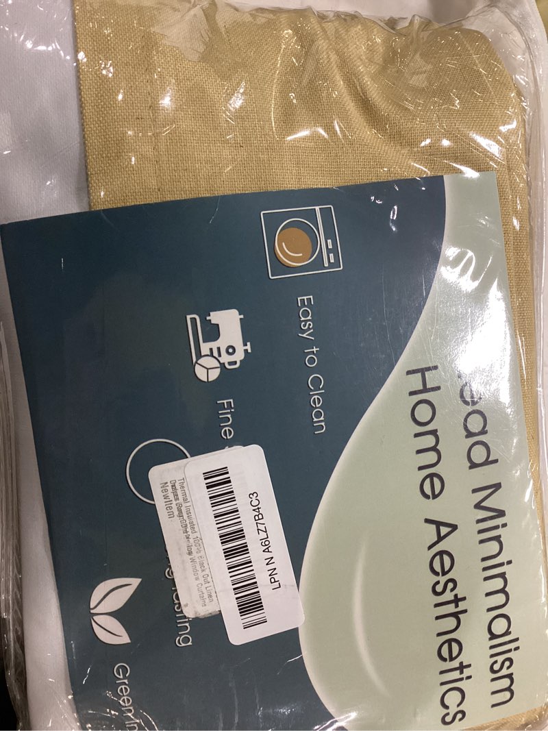 Condition photo showing New/Like New for Guken 100% Blackout Curtains 102 Inch Length 2 Panels Set for Living Room Bedroom Back Tab Thermal Insulated Black Out Linen Drapes Room Darkening Window Curtains Gold Yellow 52x102 Gold Yellow 52"W x 102"L (Pack of 2)