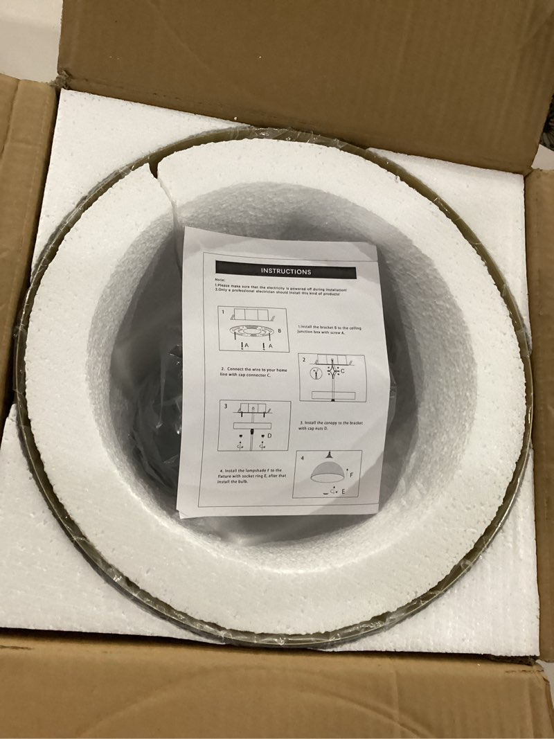 Condition photo showing New/Like New for Black Pendant Lights Kitchen Island 2 Pack, 14 Inch Large Dome Pendant Light, Black and Gold Farmhouse Pendant Light, Island Pendant Lights for Kitchen, Dining Room Black+Gold 14"x2