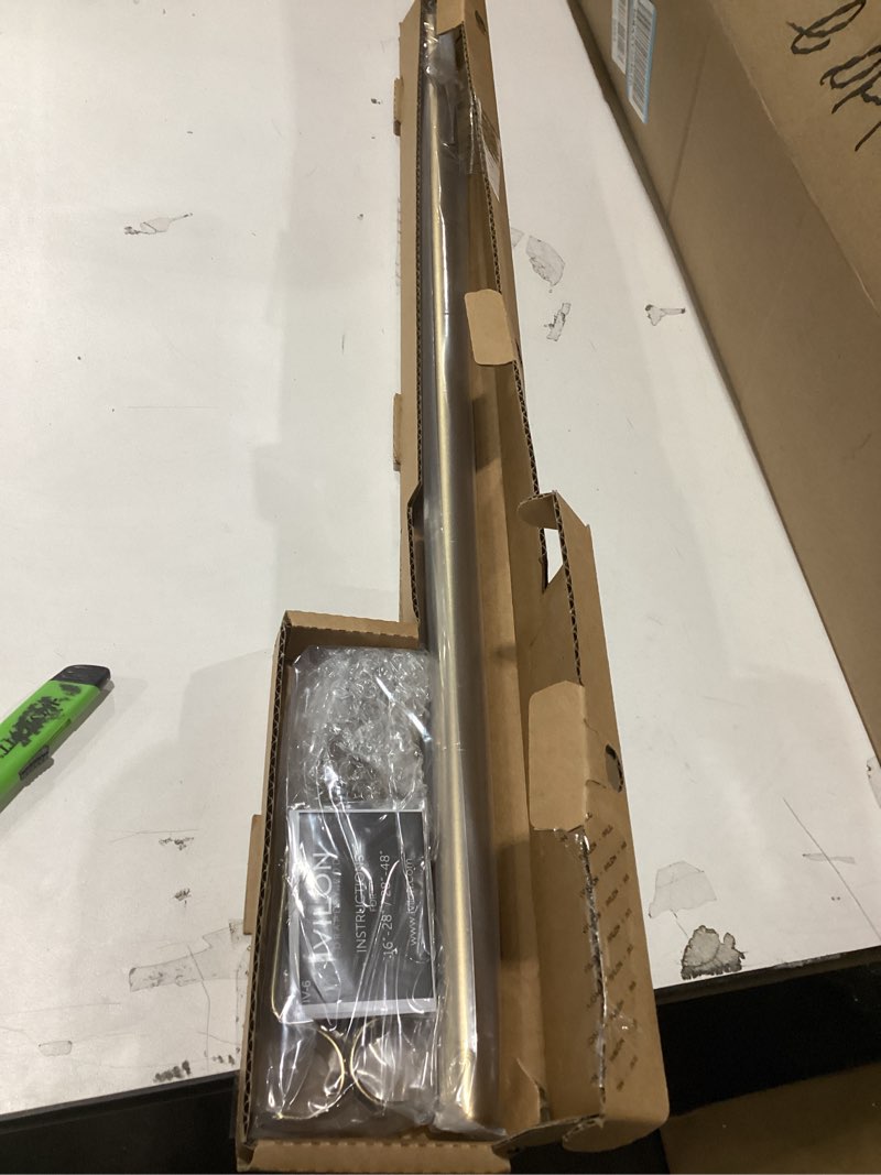 Condition photo showing New/Like New for Ivilon Drapery Window Curtain Rod - End Cap Style Design 1 Inch Pole. 28 to 48 Inch Color Warm Gold 28 to 48 in.
