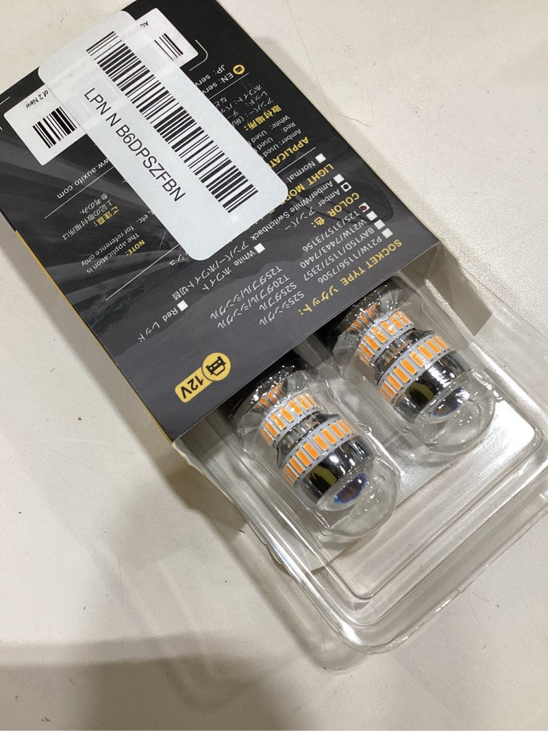 Condition photo showing Good Condition for AUXITO LED Turn Signal Bulb 3157 LED Bulbs Amber Yellow 400% Brighter 3156 3457A 4057 4157 LED Bulb for Front Rear Turn Signal Light Blinker DRL Marker Parking Lights, Pack of 2 Amber Yellow 3157/3156