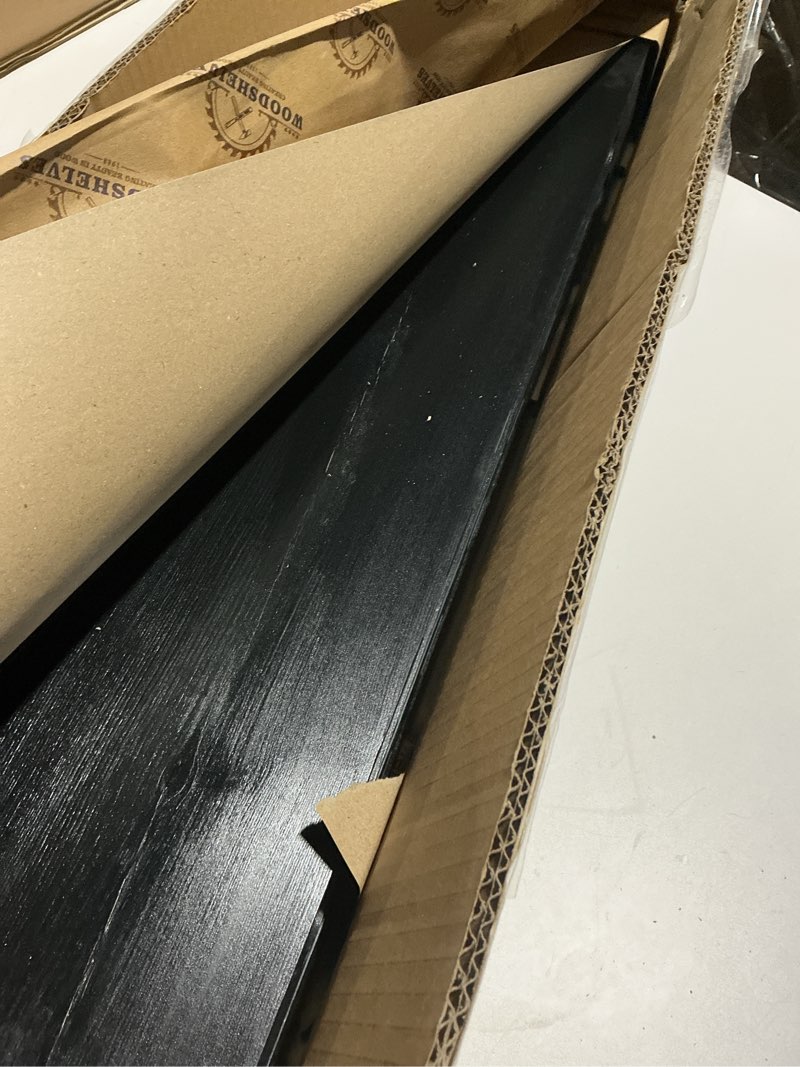 Condition photo showing Good Condition for BGMG Wood Floating Shelves for Wall 30 inch Set of 2,Black Floating Shelves,Solid Wood Wall Mount Shelves for Bathroom Living Room Bedroom Kitchen Farmhouse -30x 6.7 x1.25 inch Black 30 inch