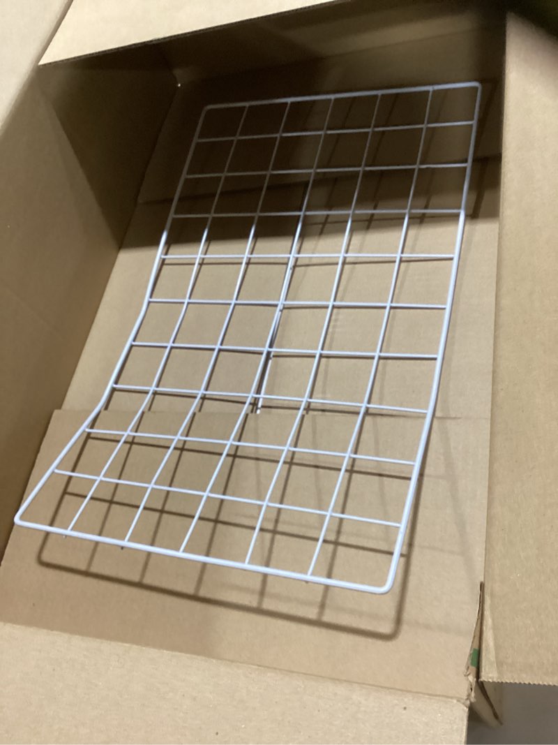 Condition photo showing As Is for PATIKIL 20"x12" Wire Grid Panel, 1 Pack Wall Grid Decorative Panels Board Photo Pictures Display Decor Hanging Organizer for Home Office, White 20"x12" White