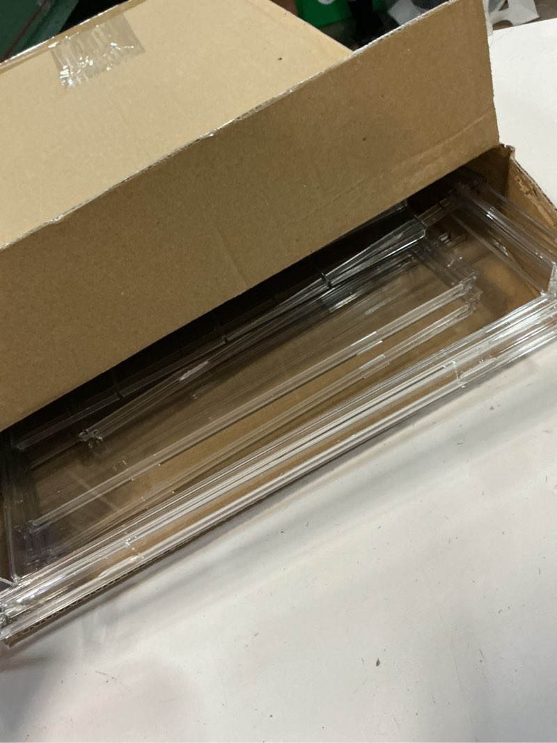 Condition photo showing Good Condition for bohoidee 4 tiers clear acrylic display case for closet, purse storage organizers box, plastic storage bins with 3 adjustable divider and magnetic door large white 1