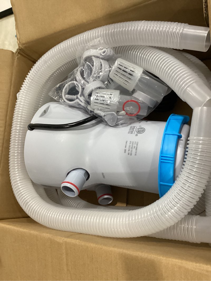 Condition photo showing Good Condition for luxblue 800 gph above ground pool filter pump, energy-saving pool cartridge filter pump | dual action: accelerate water flow & capture debris quickly - improve water clarity | easy to setup & maintain light blue