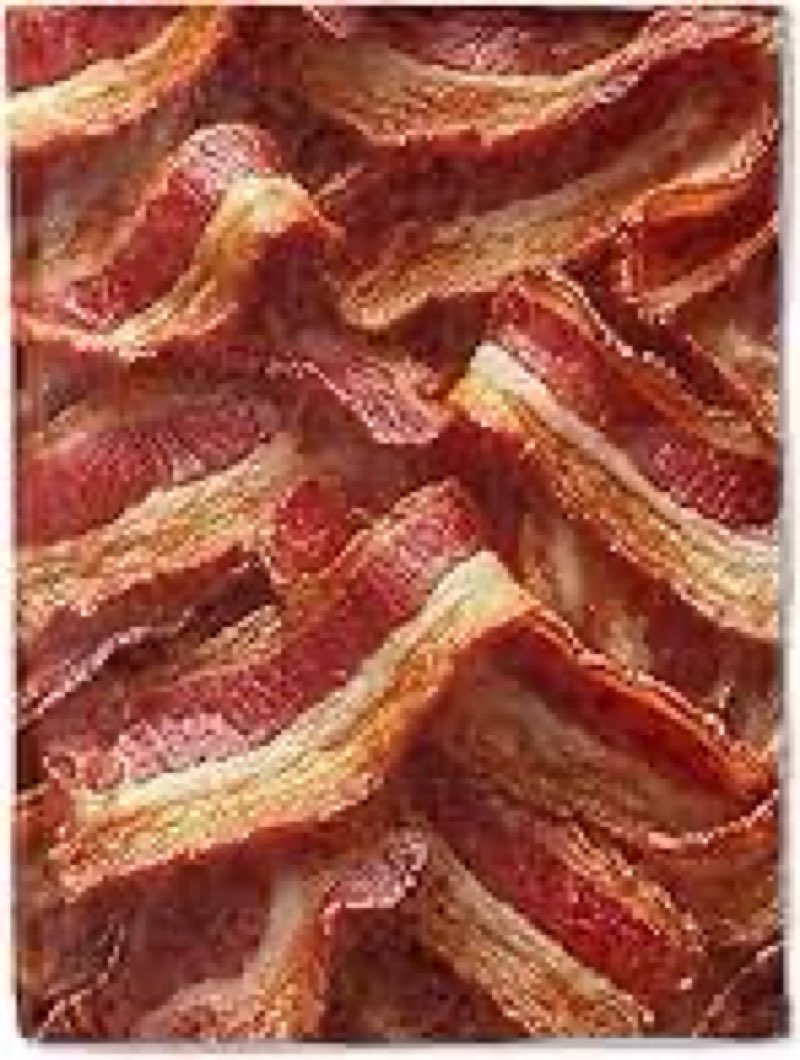 ainori Bacon Lover's Flannel Blanket - Realistic Bacons for Food Enthusiasts Throw - Soft Cozy Blank