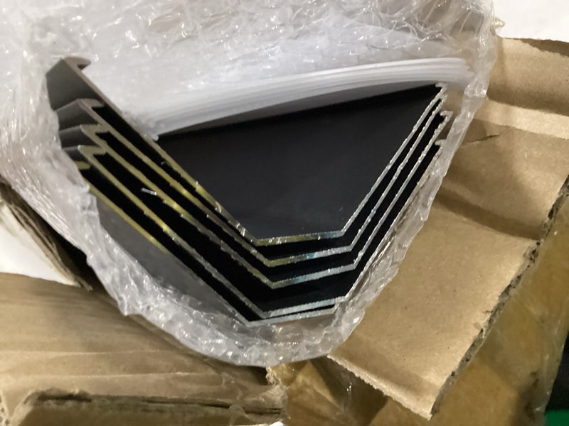 Condition photo showing Good Condition for JARBIH 5PACK Led Aluminum Profile for Ceiling Wall Decoration, 1M/3.3ft 6cmx6cm Top Corner Strip Line Luminous Ceiling Free Lamp Internal Channel Linear for Living Room Home(Black) 5 PACK Black