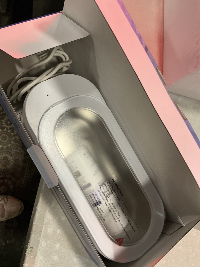 Condition photo showing Good Condition for kunphy jewelry cleaner, 46khz, 12oz capacity, ultrasonic jewelry cleaner with 50ml solution, one-touch operation, professional ultrasonic cleaner idea for silver, gold jewelry, glasses, rings, diamond white+sw001