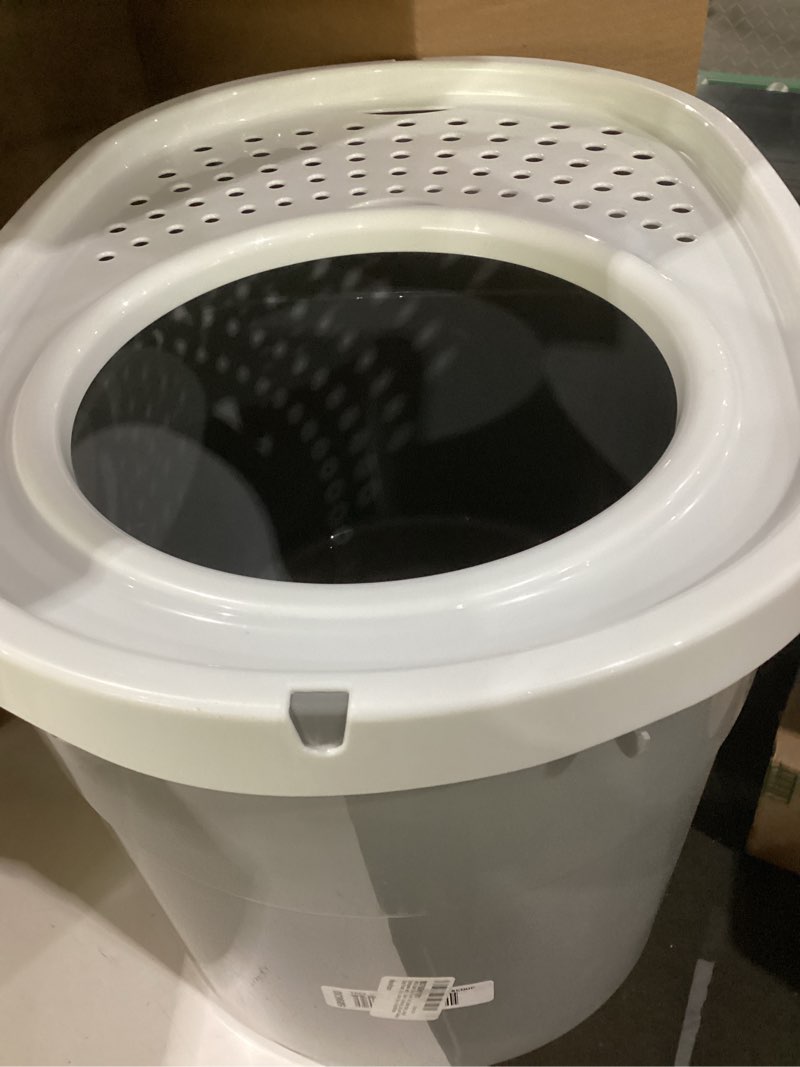 Condition photo showing Good Condition for iris usa cat litter box large top entry with lid enclosed covered hooded design litter catching scatter shield pan dog proof pet proof scoop included odor control for indoor cats kittens gray/white oval gray w/ scoop