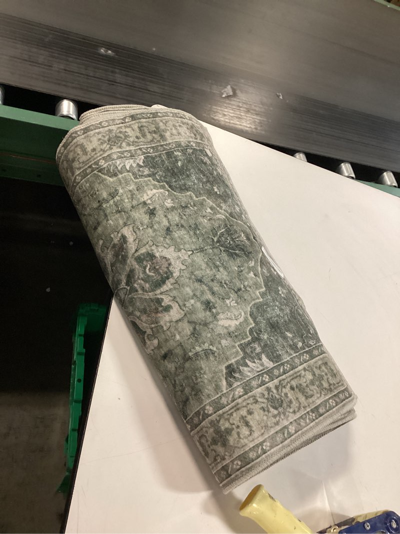 Area Rugs “RUNNER”Washable Non-Slip, Floral Vintage Distress Print Pattern Medallion Carpet for Living Room Bedroom Dining Room, Brick Red Rust Neutral Brown Burnt Orange Green Brick/Brown/Green 