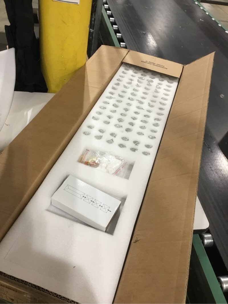 Condition photo showing Good Condition for 7PM Rectangle K9 Crystal Chandelier Modern Gold Crystal Chandelier Rectangular Pendant Lighting Fixture for Dining Room Kitchen Island Bedroom L40'' x W10'' x H10'' Gold(Hanging) L40"