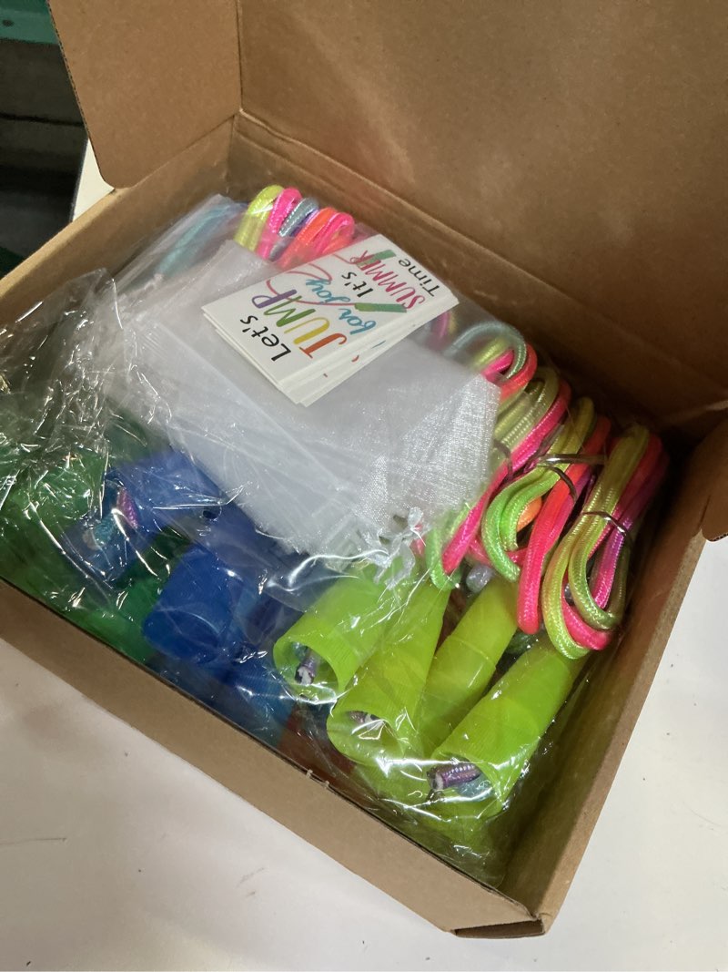 Condition photo showing Good Condition for jellyarch 36 pcs end of year gifts from teacher rainbow jump ropes 7.2 feet rainbow adjustable nylon skipping ropes gift cards organza bag graduation gifts for physical education outdoor activity
