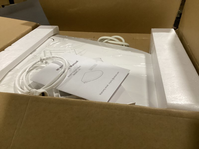 Condition photo showing As Is for Electric Bidet Toilet Seat, Round, Warm Water with Air Dryer, Heated Seat and Slow Close Lid, Front and Rear Wash, LED Nightlight, Wireless Remote, White, 101D