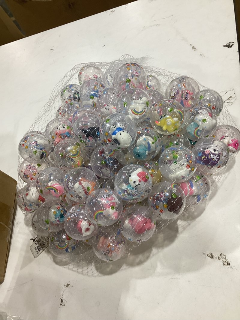 Condition photo showing New/Like New for 100 pack gumball vending machine capsules with cute cartoon mini toy small filled toys capsules for kindergarten gift christmas easter basket stuffers cute egg?45mm?