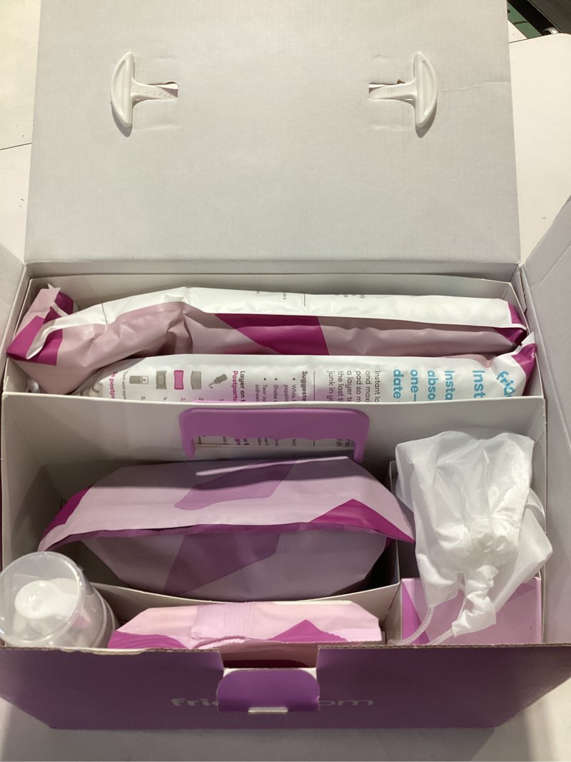 Condition photo showing Good Condition for Frida Mom 11pc Postpartum Essentials Kit Gift Set, Hospital Bag Must Haves for New Mom, Includes 4 Disposable Postpartum Underwear, 4 Ice Maxi Pads, Perineal Healing Foam & 24 Pad Liners & Peri Bottle Postpartum Kit