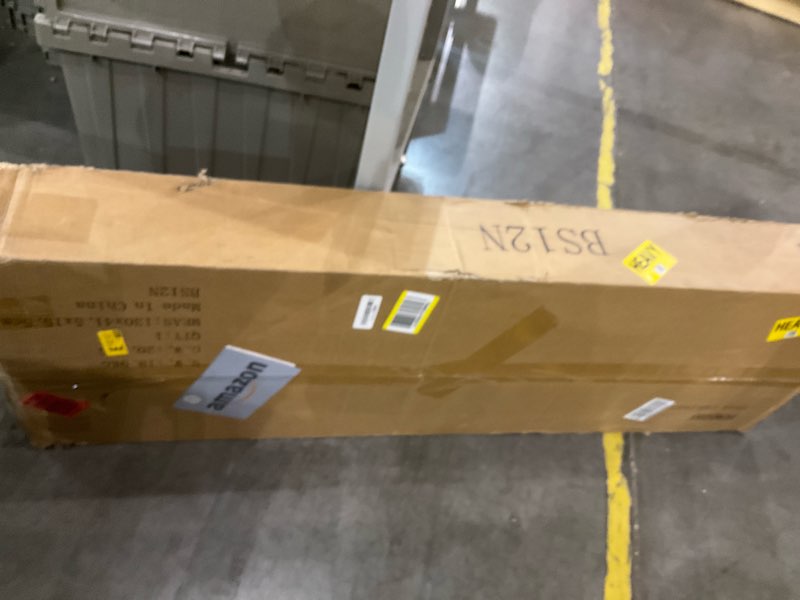 Condition photo showing New/Like New for 2-Tier Storage Bench, 47.2" Wide Shoe Bench with Padded Seat Cushion, Entryway Bench with 4 Barn Doors and Adjustable Shelf, Rustic Walnut 47.2" Wide Rustic Walnut