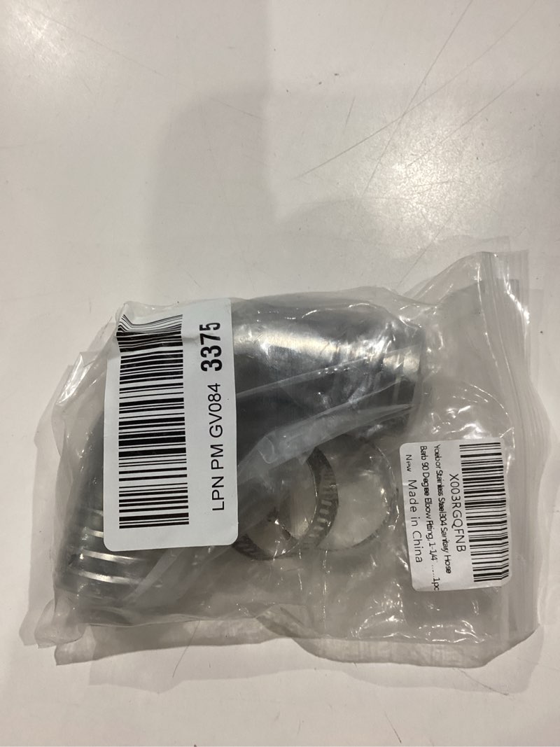Condition photo showing Good Condition for yoebor stainless steel 304 sanitary hose barb 90 degree elbow fitting, 1-1/4" barbed x 1-1/4" barbed 90-deg ell, 1pc 1.25" x 1.25" barb to barb elbow