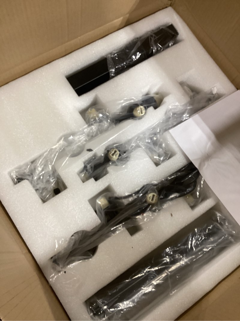 Condition photo showing Good Condition for Black Chandeliers for Dining Room, 55" Mid Century Modern Chandelier with 16 Grey Glass Lampshades, Large Linear Sputnik Chandelier for Dining Room Kitchen Island - Black Black - smoke gray lampshade 16-Light