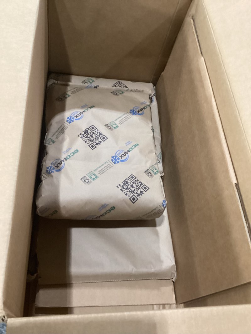 Condition photo showing New/Like New for idl packaging 14" x 14" x 14" insulated shipping box (usa-made, 5.8-gallon capacity), pack of 1 - includes ecomax™ thermal-paper liners, absorb condensation - for frozen food, meat, or fish 14" x 14" x 14" box with liners (1-pack)