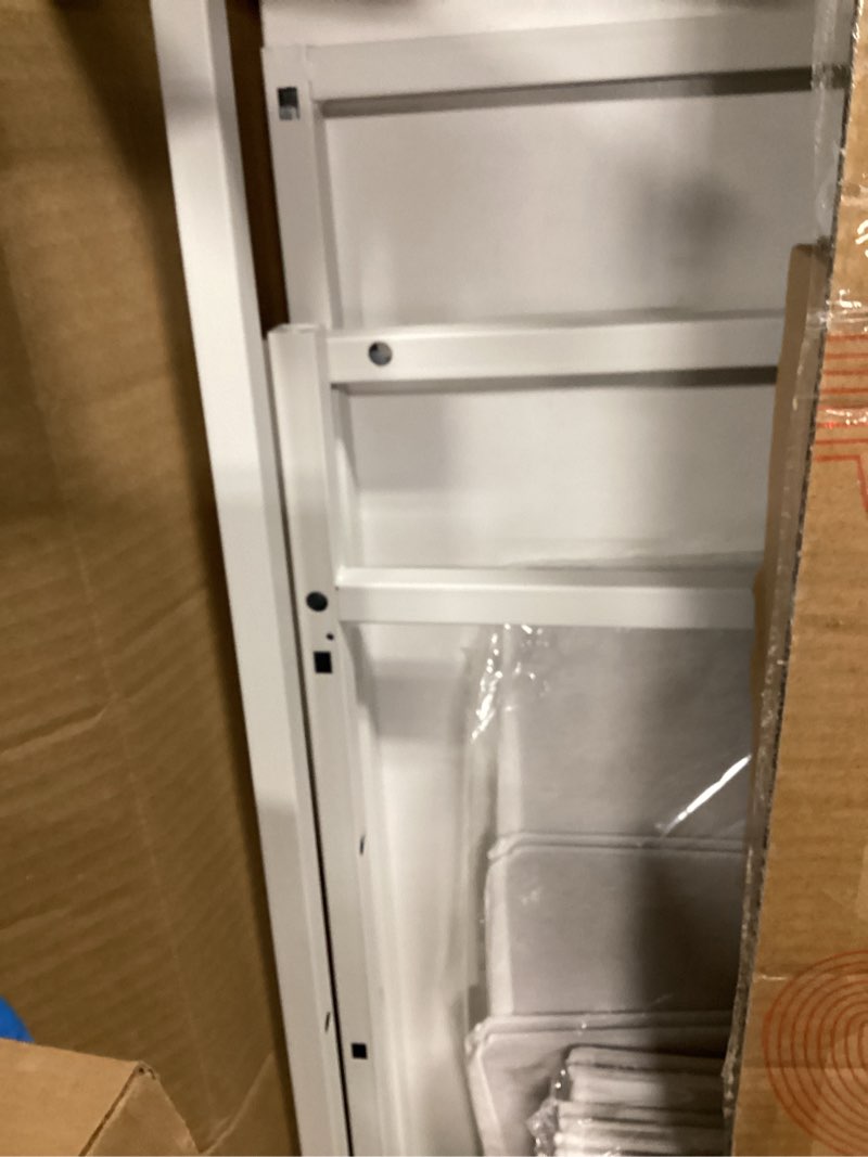 Condition photo showing Good Condition for wlive white dresser tv stand for 45, 50, 55 inch tv, entertainment center with led lights & charging station, chest of drawers with 9 fabric drawers and open shelves for living room, hallway, wood top