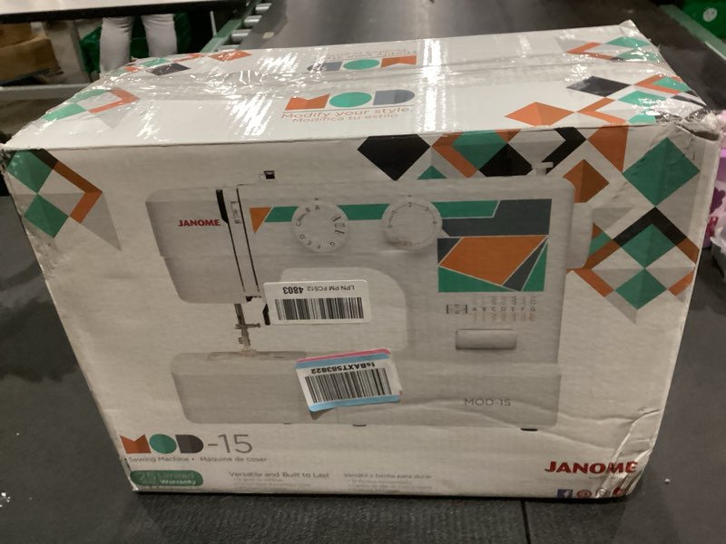 Condition photo showing New/Like New for Janome MOD-15 Easy-to-Use Sewing Machine with 15 Stitches, Adjustable Stitch Length and 5-Piece Feed Dogs MOD-15 Machine