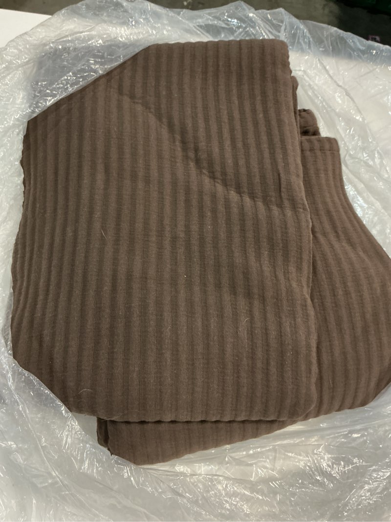 Condition photo showing As Is for quince organic cotton matelasse coverlet, king/cal king, espresso