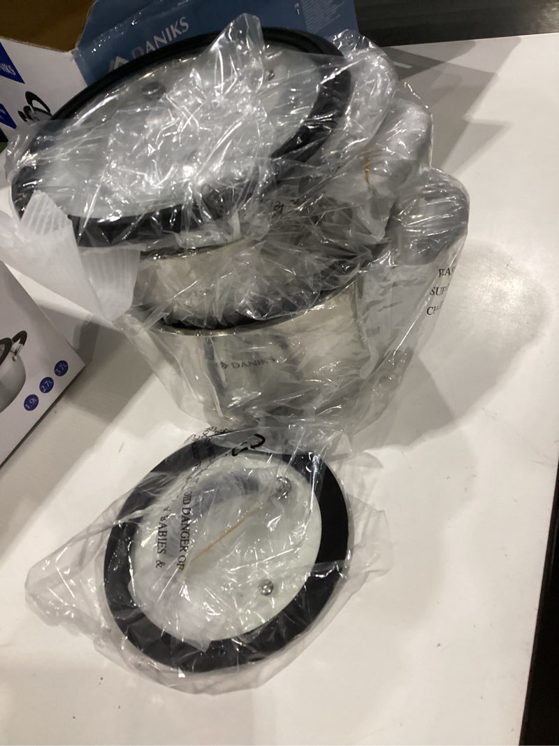 Condition photo showing Good Condition for daniks orlando 10-piece stainless steel cookware set with glass lids, includes saucepan, tri-ply bases for even heating, induction compatible, dishwasher safe, heatproof handles silver 10-piece set