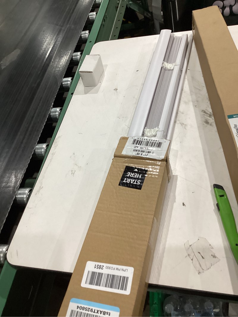 Condition photo showing Good Condition for CHICOLOGY Mini Blinds for Indoor Windows – 31"W x 48"H, White Horizontal Vinyl Blinds | Cordless | Easy to Install | Sleek Low-Profile Fit for Doors, Offices, Kitchens & Apartments