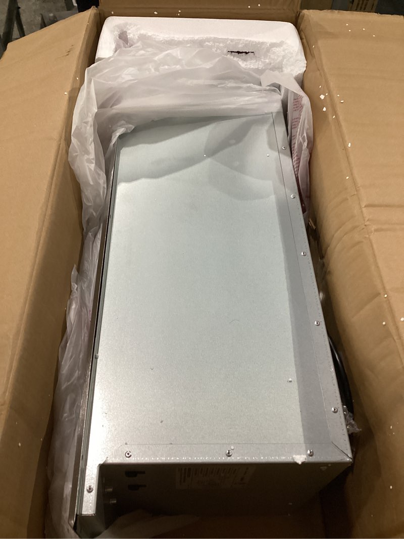 Condition photo showing As Is for comfee' range hood 27 inch, built-in/insert vent hood 450 cfm, 3 speed gesture sensing & touch control panel stainless steel kitchen stove hood, ducted/ductless convertible duct stainless steel 27 inch