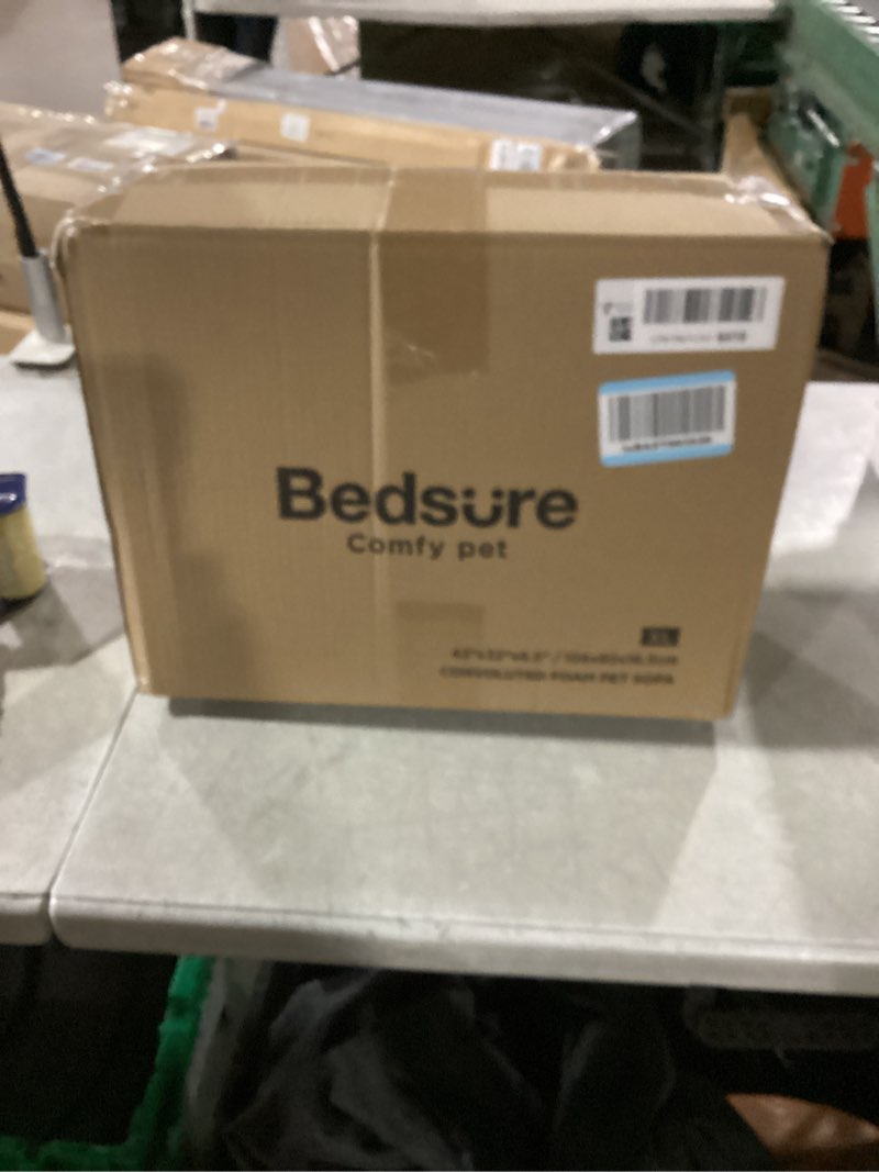 Condition photo showing New/Like New for Bedsure Orthopedic Dog Bed for Extra Large Dogs - XL Washable Dog Sofa Bed Large, Supportive Foam Pet Couch Bed with Removable Washable Cover, Waterproof Lining and Nonskid Bottom, Dark Grey 42"L x 32"W x 6.5"Th Dark Grey