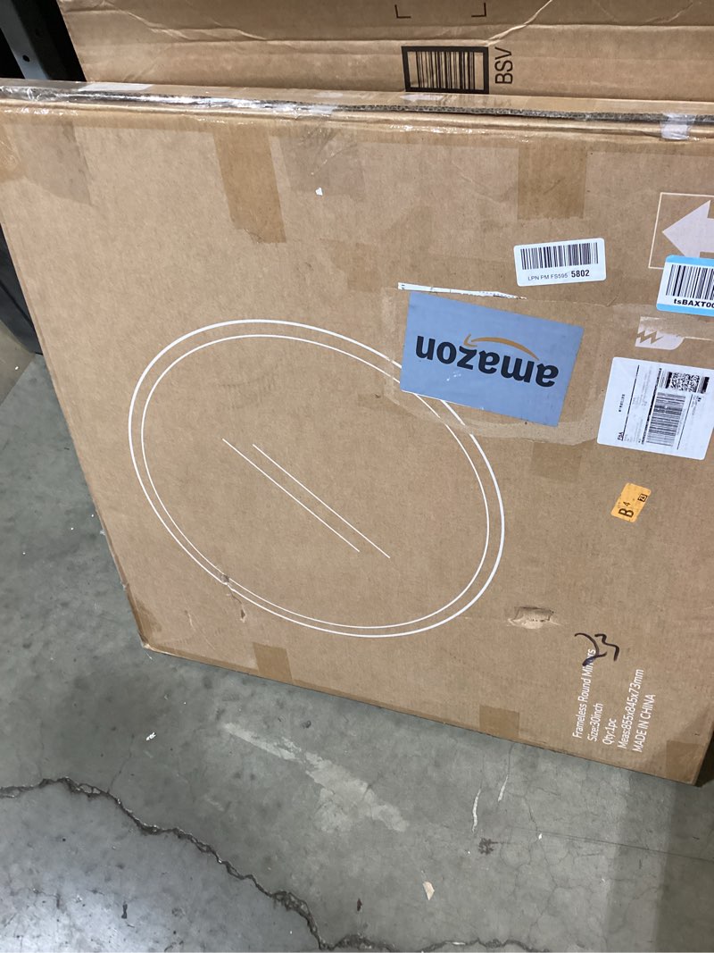 Condition photo showing Good Condition for ushower 30" round frameless wall mirror with beveled edge - circle mirror for bathroom & vanity, elegant & simple look frameless 30"l x 30"w