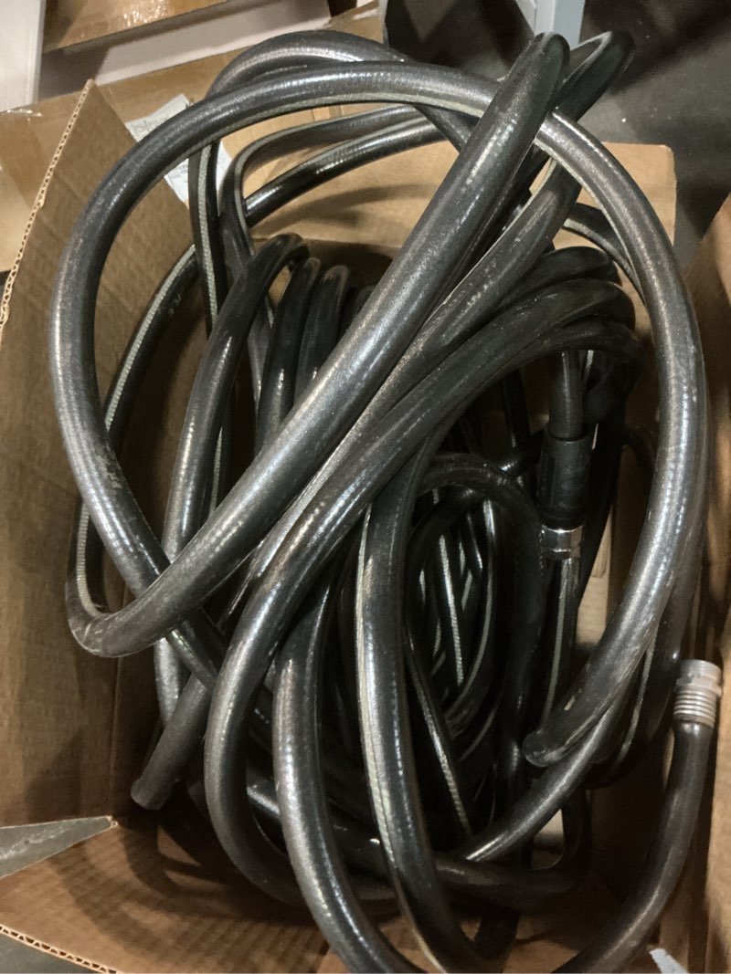 Condition photo showing As Is for neverkink teknor apex 5/8-in x 100-ft heavy -duty kink free vinyl gray coiled hose