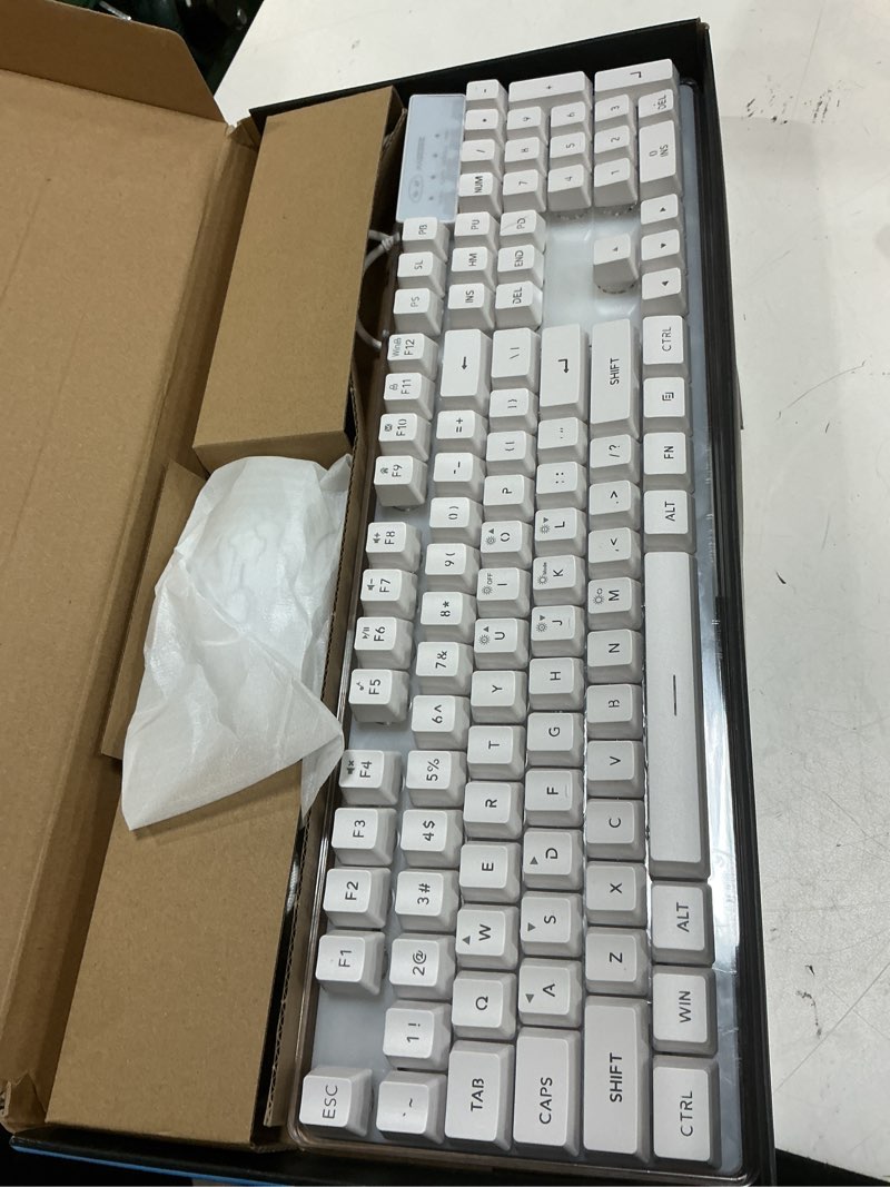 Condition photo showing Good Condition for gaming keyboard and mouse combo, k1 rgb led backlit keyboard with 104 key for pc/laptop(white) k1 white