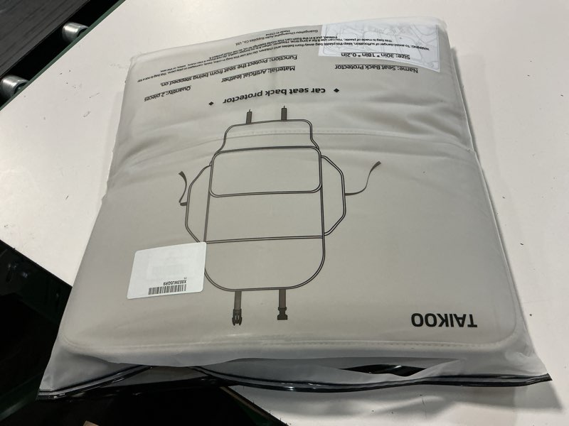 Condition photo showing New/Like New for taikoo back seat protector,preventing the impact of children stepping on the seat backrest,beautiful appearance and easy to clean,black (cream white -2 pcs)