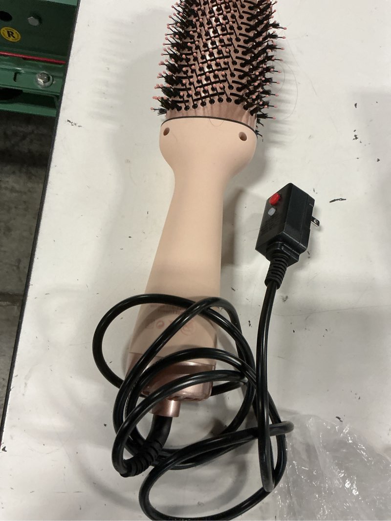 Condition photo showing As Is for 1300w hair dryer brush, 4 in 1 blow dryer, rosegold | anti-frizz ceramic titanium barrel with alci safety plug professional salon hot air brush for all hair types