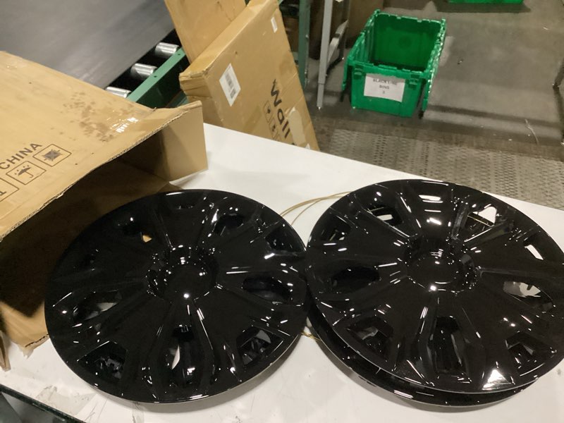Condition photo showing New/Like New for hubcap wheel covers for 2015-2026 ford transit 150 250 350 350hd abs hubcap replacement set of 4, 16 inch glossy black 4 pcs black lacquer