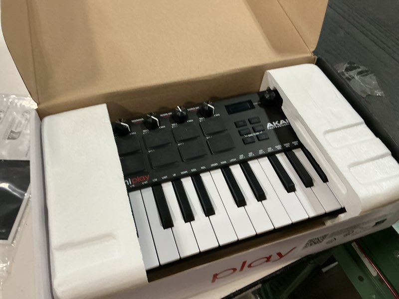 Condition photo showing As Is for Akai Professional MPK Mini Play MK3 - MIDI Keyboard Controller with Built-in Speaker and Sounds Plus Dynamic Keybed, MPC Pads, Software Suite and Native Instruments Sound Package New Model