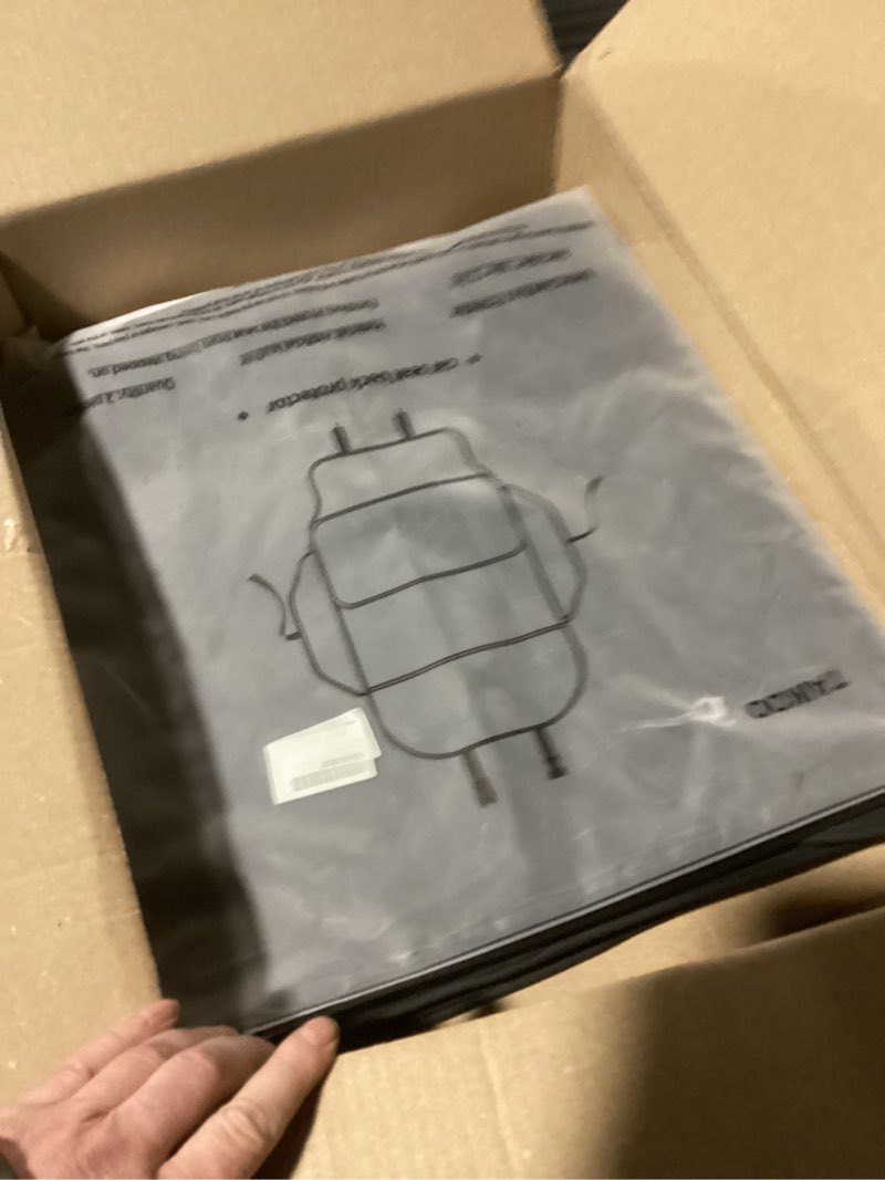 Condition photo showing Good Condition for Seat Back Protector + Large Capacity Pocket Storage Organizer,Preventing The Impact of Children Stepping on The Seat Backrest (Style B-Black)