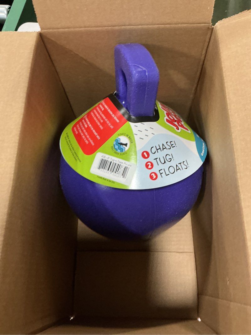 Condition photo showing Good Condition for Jolly Pets Tug-n-Toss Heavy Duty Dog Toy Ball with Handle, 8 Inches/Large, Purple Purple Large (8 in)